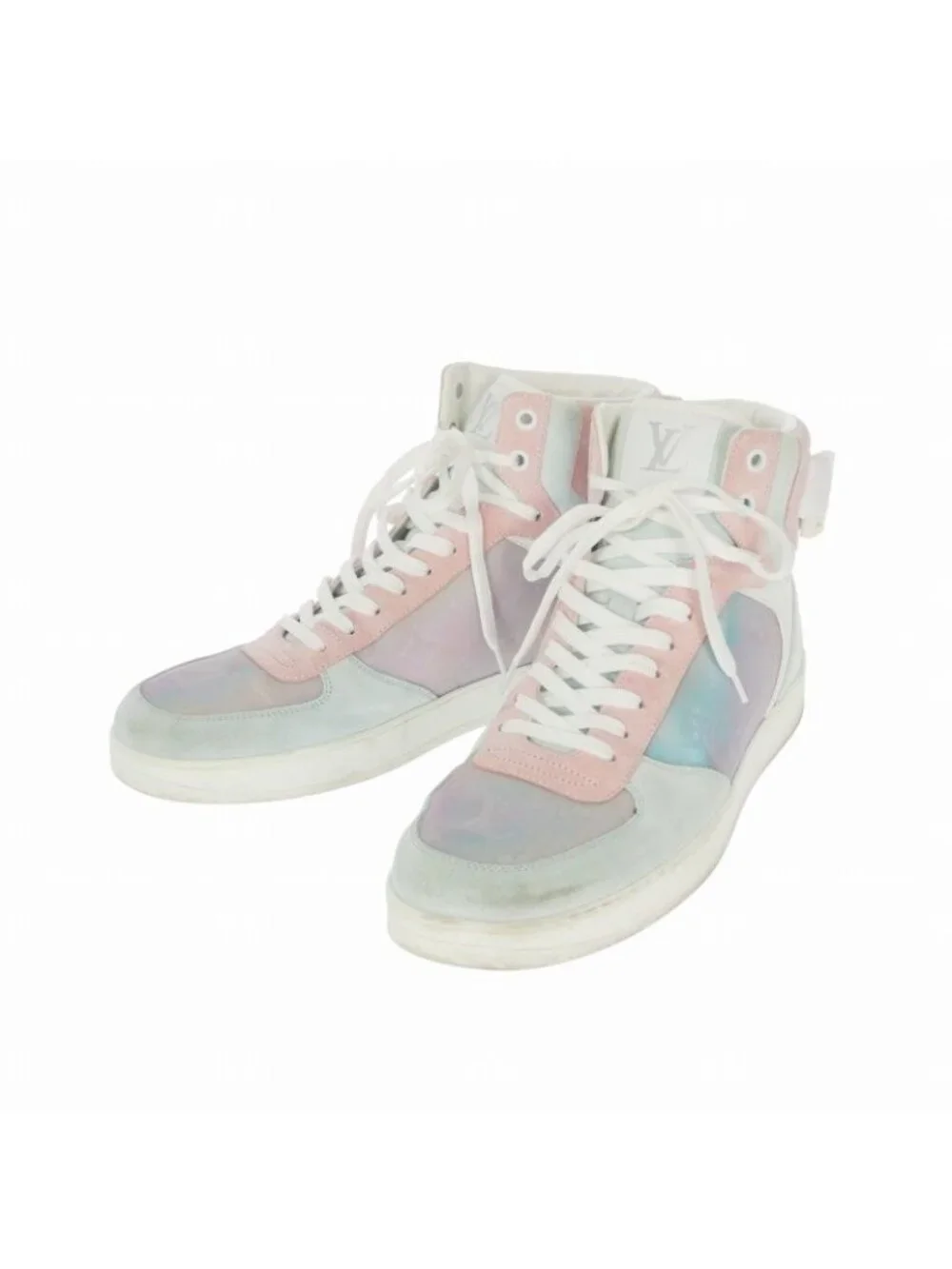 Louis Vuitton Rivoli Line High Cut Sneakers 7 Light Blue Pink
